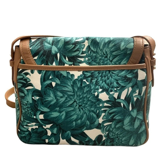 Isaac Mizrahi Bridgehampton Floral Printed Canvas Crossbody with leather trim - Picture 2 of 16